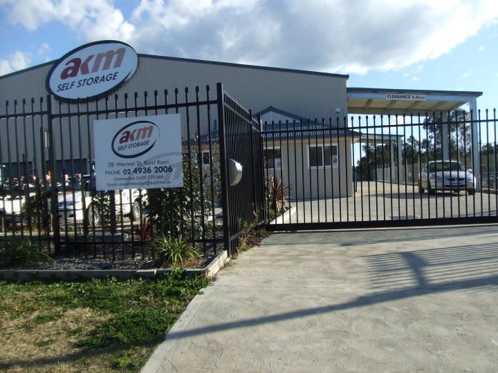 AKM Storage behind steel gates— AKM Self Storage In Kurri Kurri, NSW