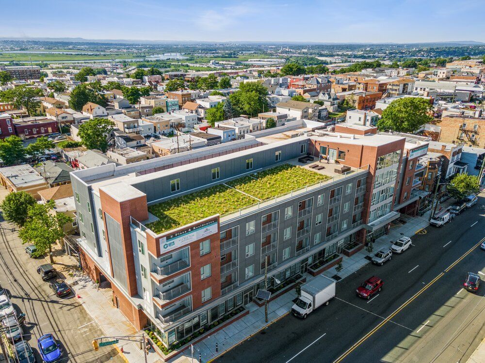 Building with green rooftop photo