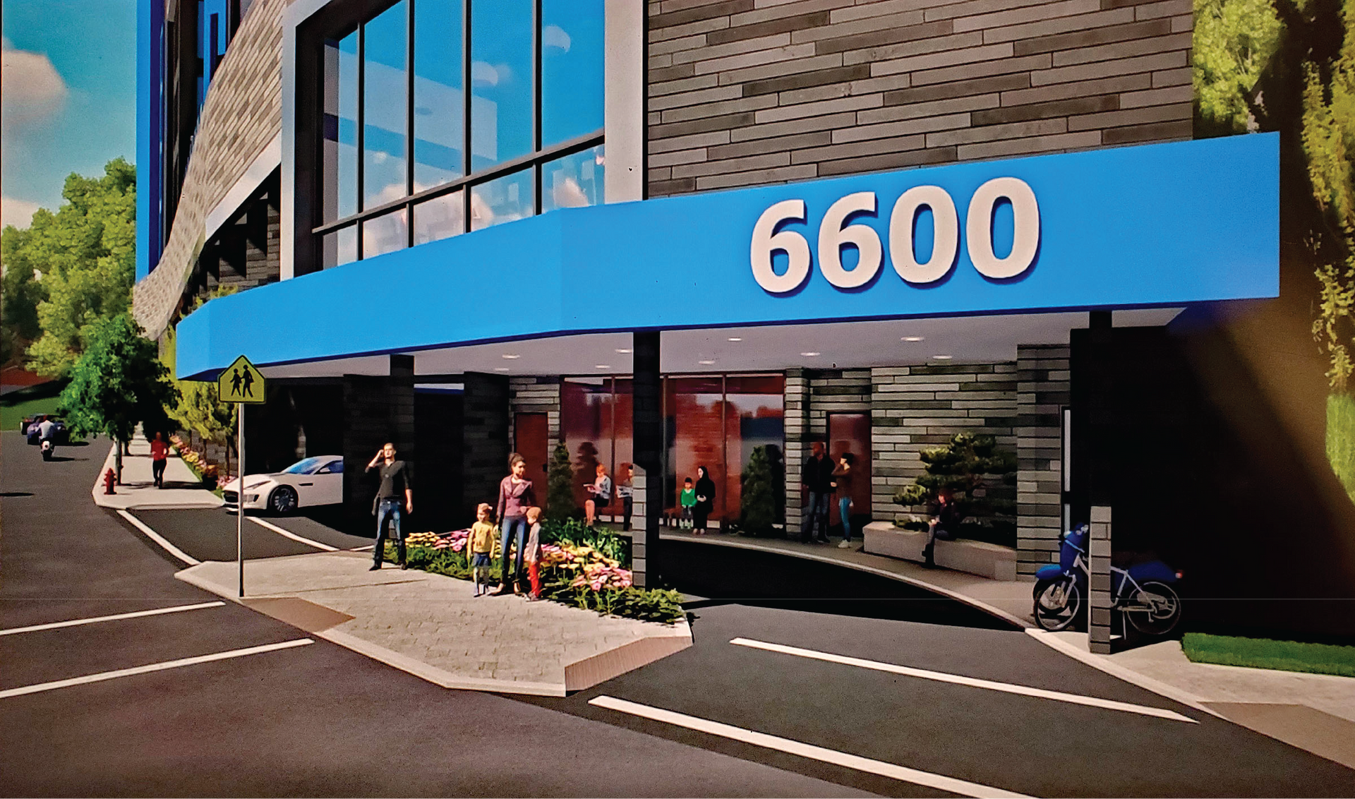 A building with the number 6600 on it