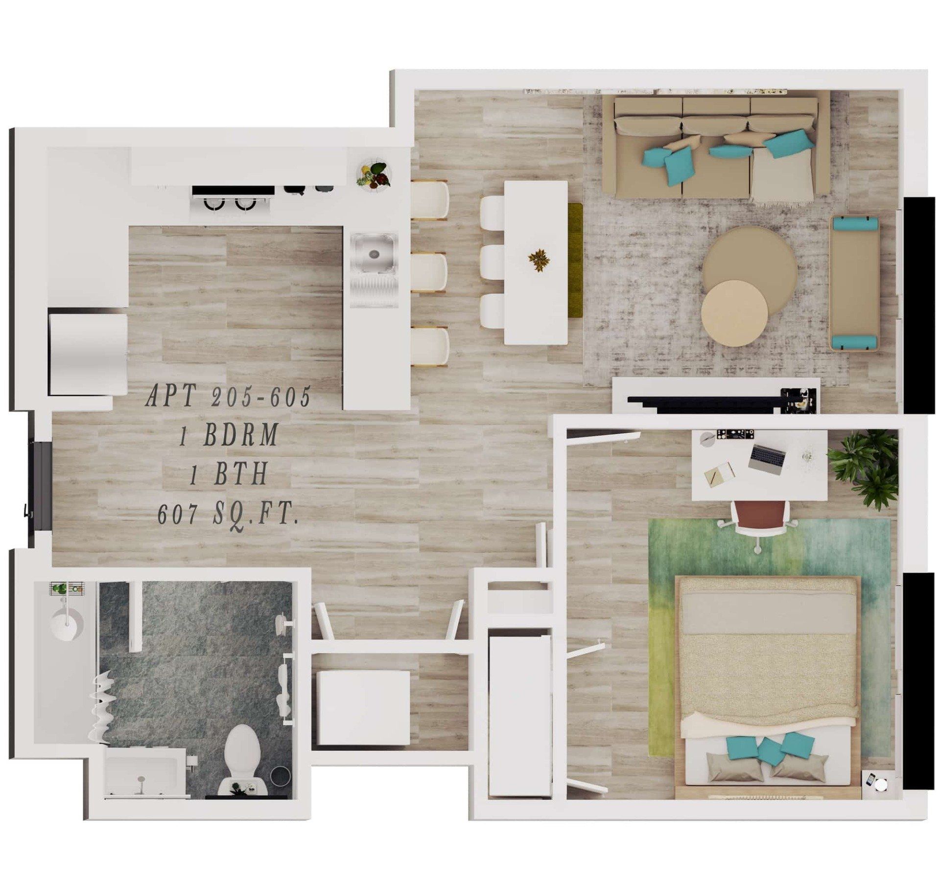 An aerial view of a floor plan of a house
