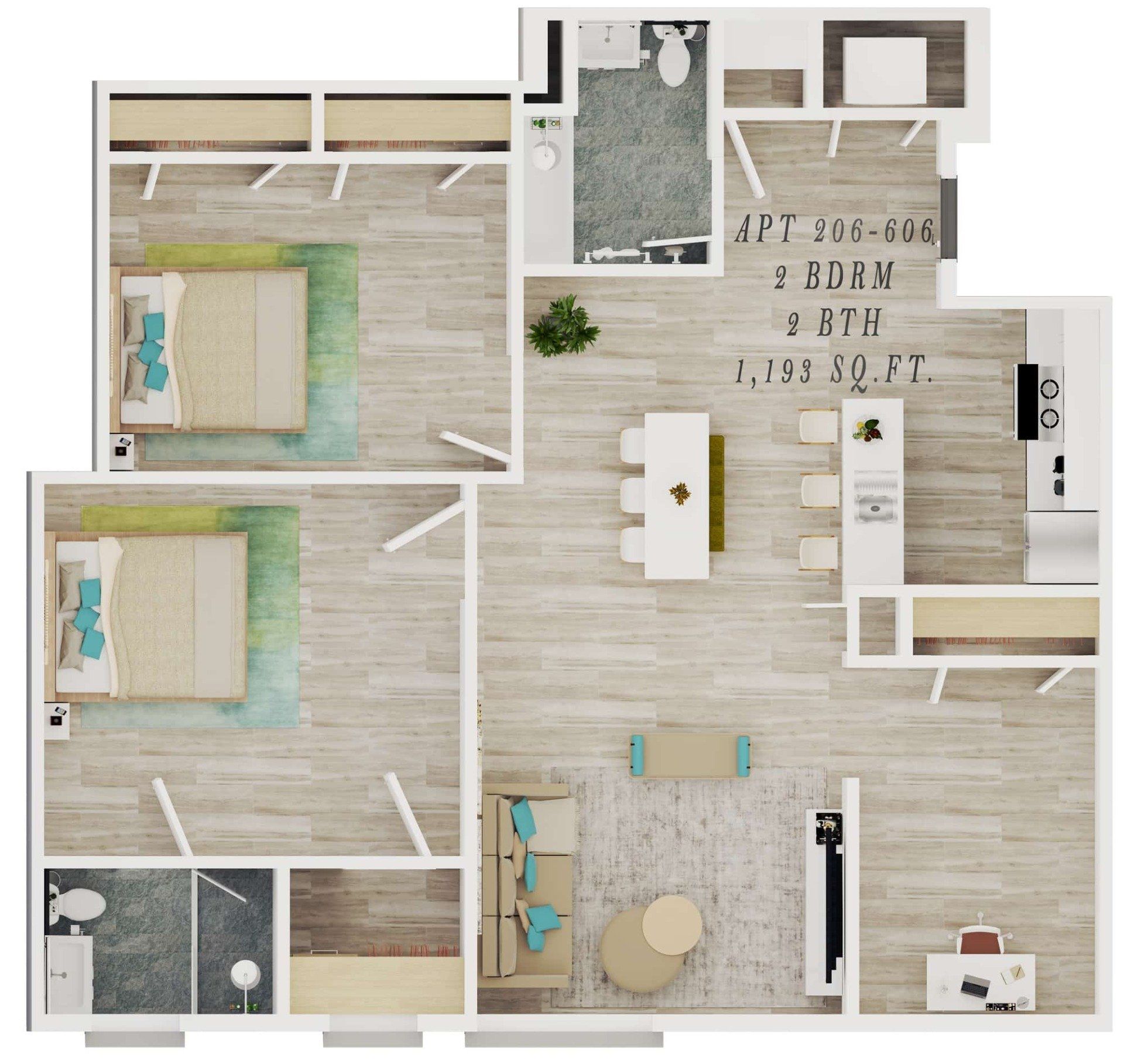 An aerial view of a floor plan of a house.