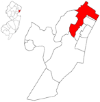 Map of New Jersey With North Bergen highlighted