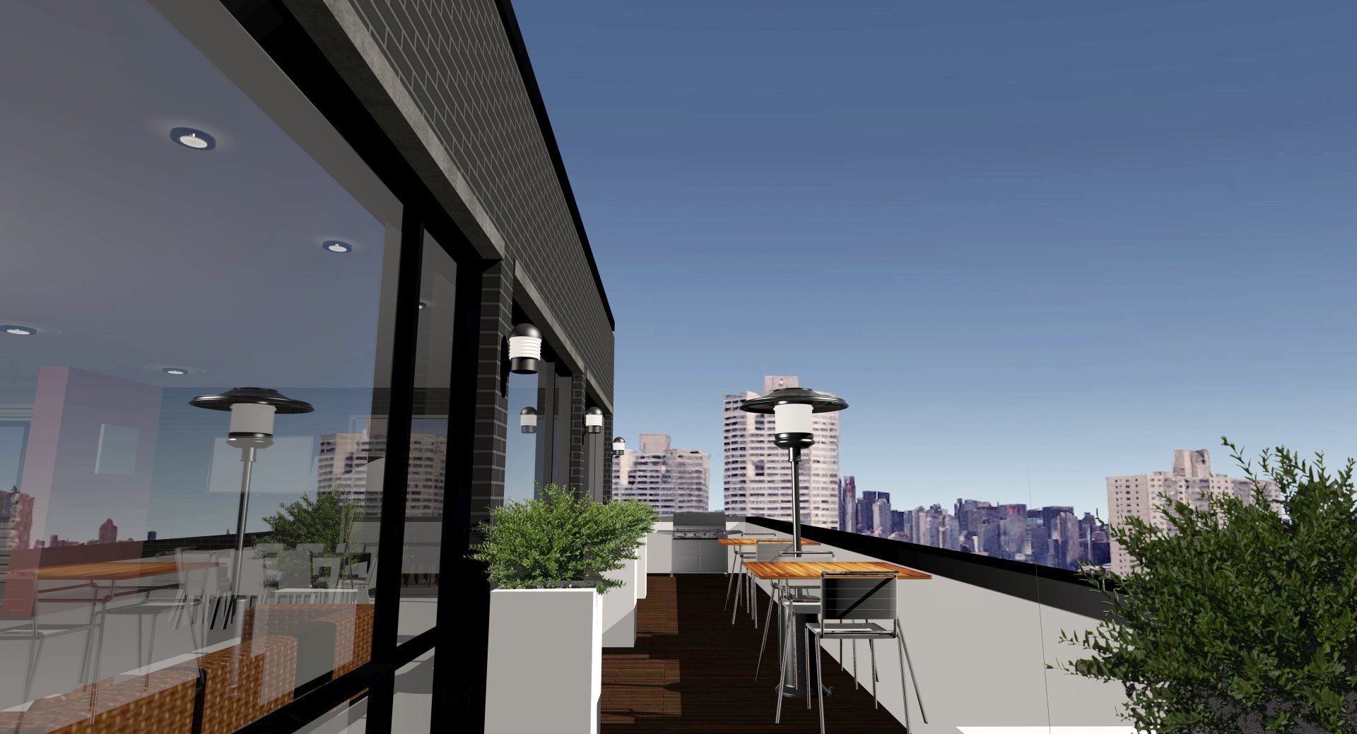 Rooftop view rendering
