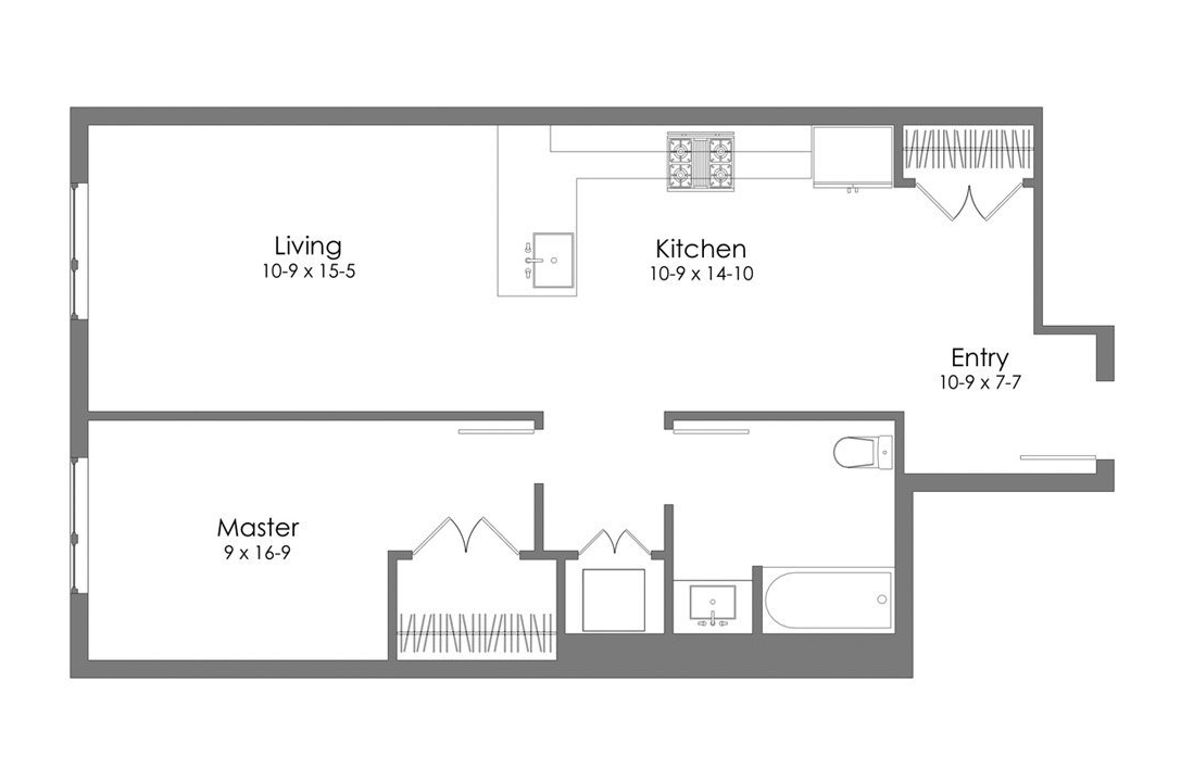 A black and white floor plan of a house.