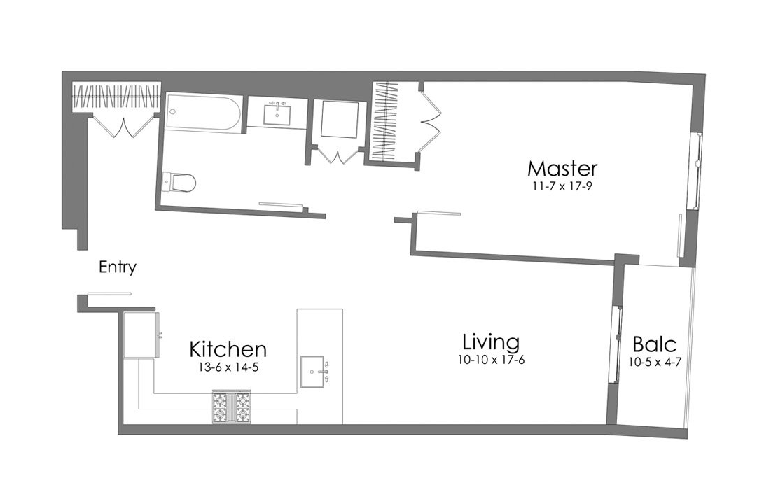 A black and white floor plan of a house with a balcony.