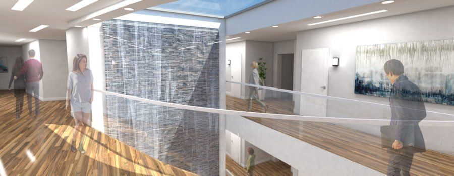 Waterfall digital rendering second floor level