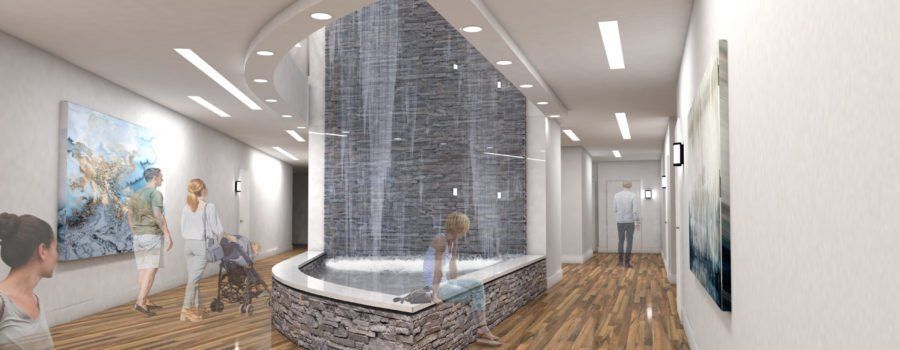 Waterfall digital rendering