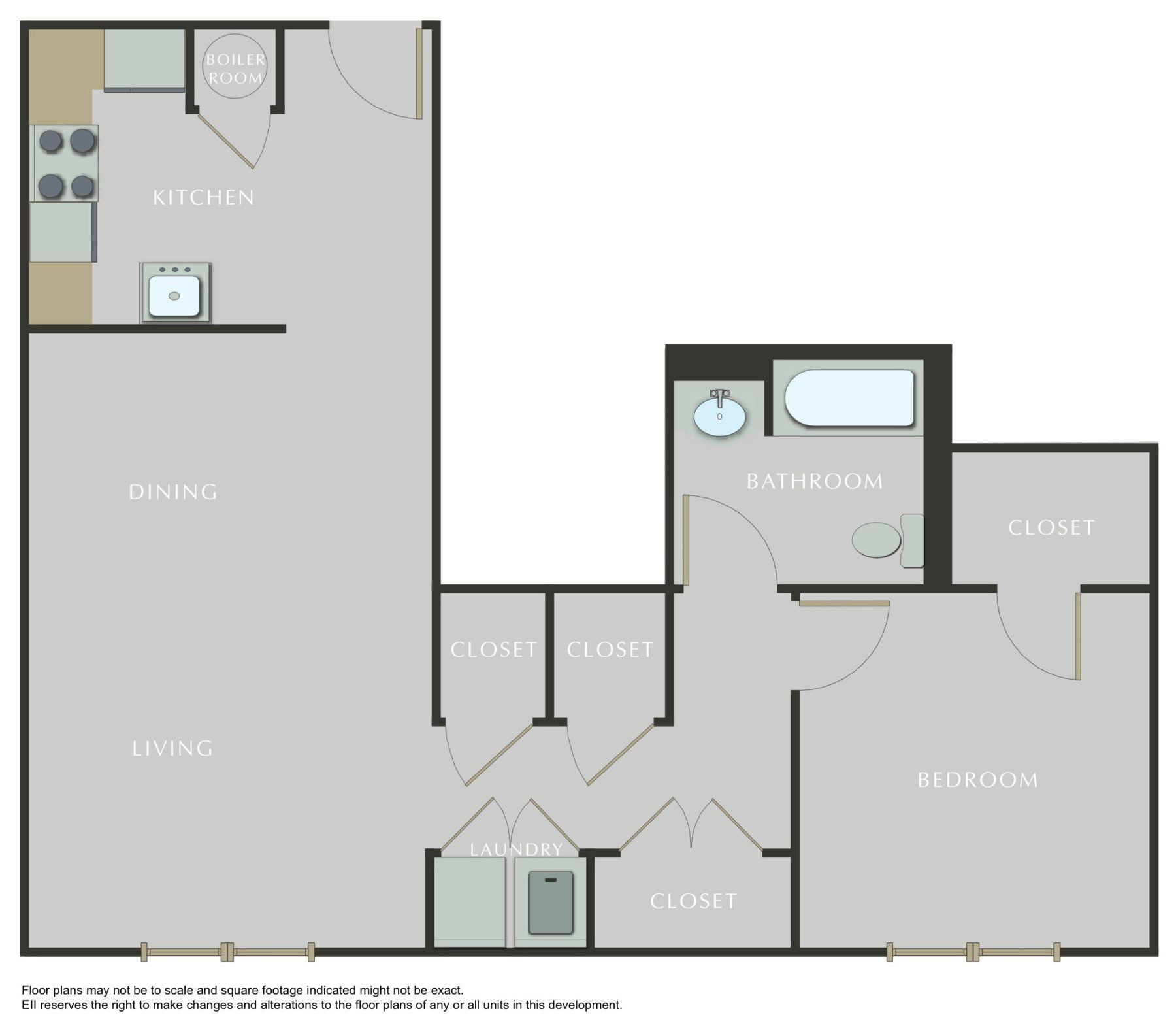 A floor plan of a house with a bathroom and a dining room.