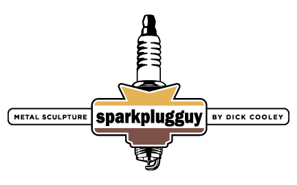 The Spark Plug Guy Metal Art Sculptures