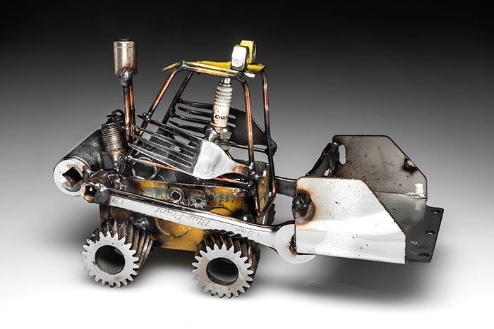 Sparkplug Sculpture - Forklift