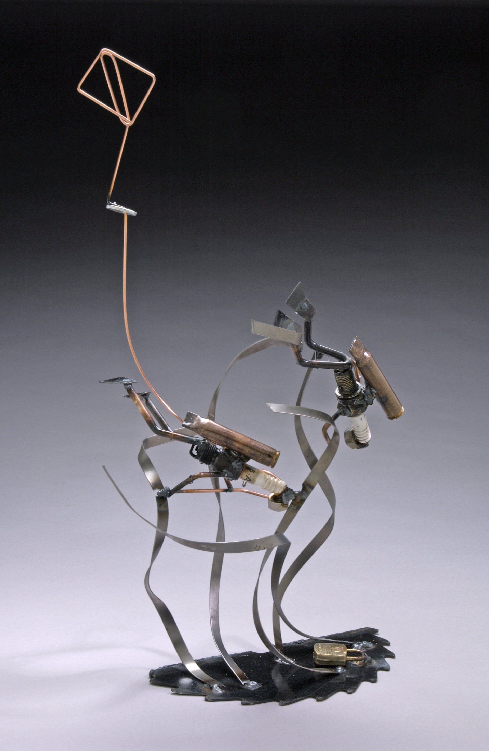 Sparkplug Sculpture of 2 Figurines Scuba Diving