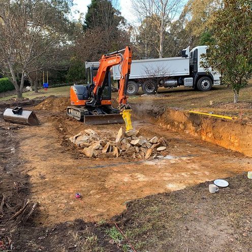 Using Excavator For Digging Pool — Greater Sydney, NSW — Pacific Pools Pty Ltd