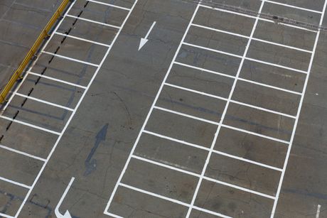 a parking lot striping markings