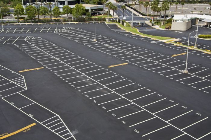 an empty partking lot slot