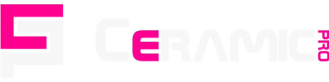 Ceramic Pro logo: Pink 'C' and 'E' with white text 