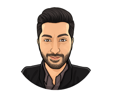 A drawing of a male pharmacist