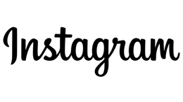 The instagram logo is black and white on a white background.