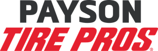 The payson tire pros logo is red and black on a white background.