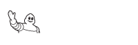 A black and white drawing of michelin logo