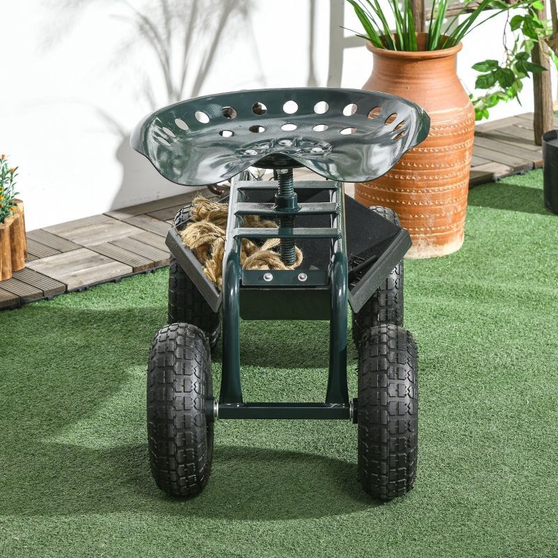 grön trädgårdspall med hjul