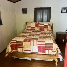 bed inside cabin