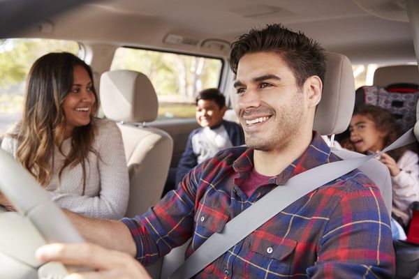 Auto Insurance — happy Family Inside the Car  in Sharon, PA