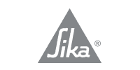Logo Sika : Texte blanc « Sika » à l’intérieur d’un triangle gris, avec le symbole de marque déposée.