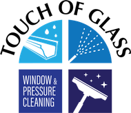 The logo for touch of glass window and pressure cleaning