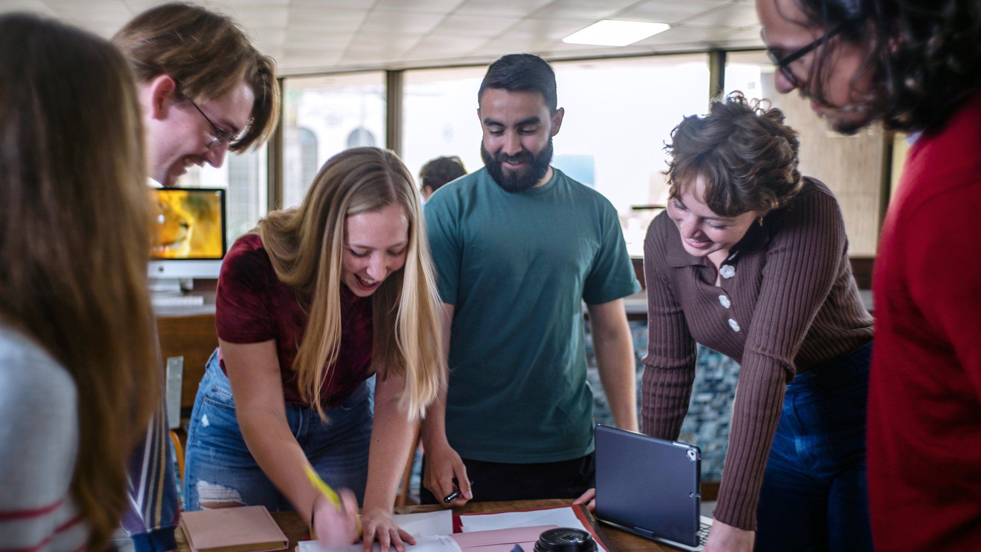 group of people in a meeting
