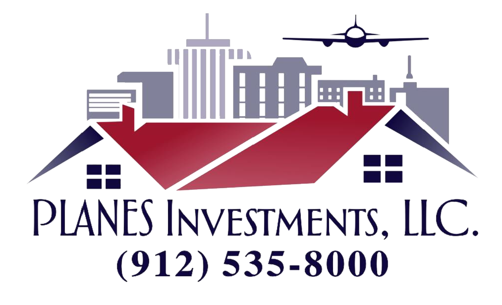 A logo for planes investments llc shows a city skyline