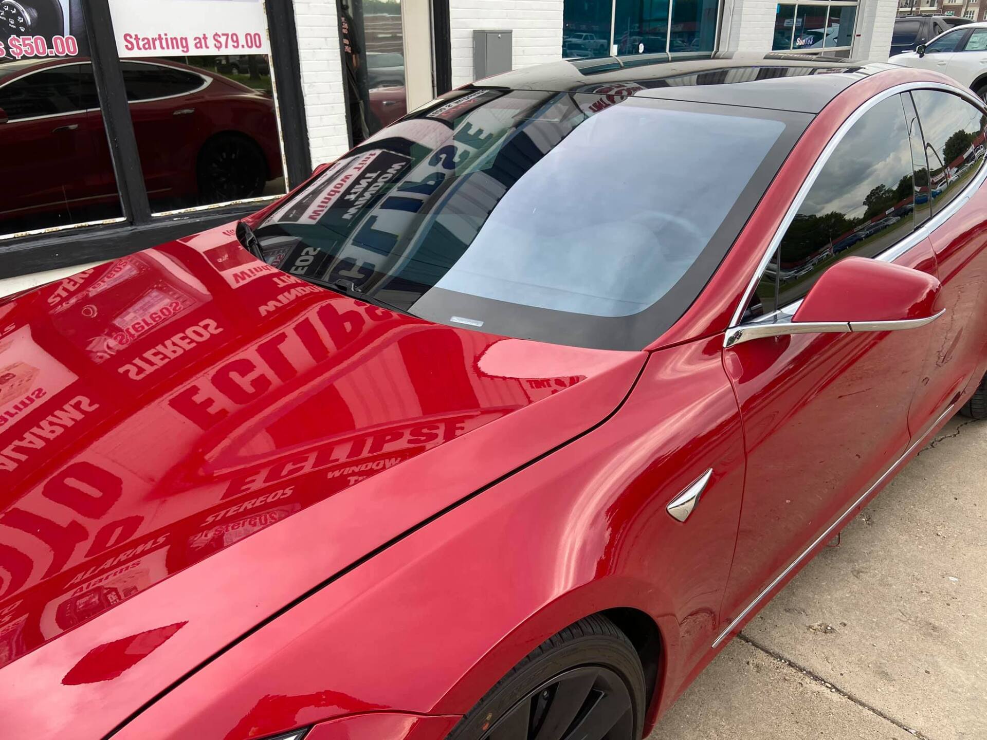 Red Car With Tinted Windows — McKinney, TX — Auto Eclipse