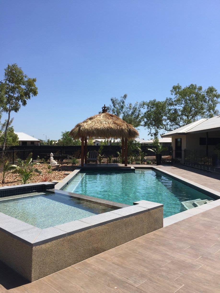 Swimming pool with nipa hut — Custom commercial, residential & equine pools in Berrimah, NT