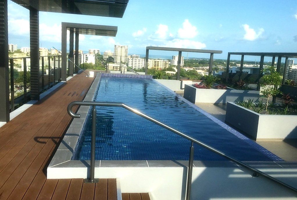Swimming pool on top of roof deck building — Custom commercial, residential & equine pools in Berrimah, NT