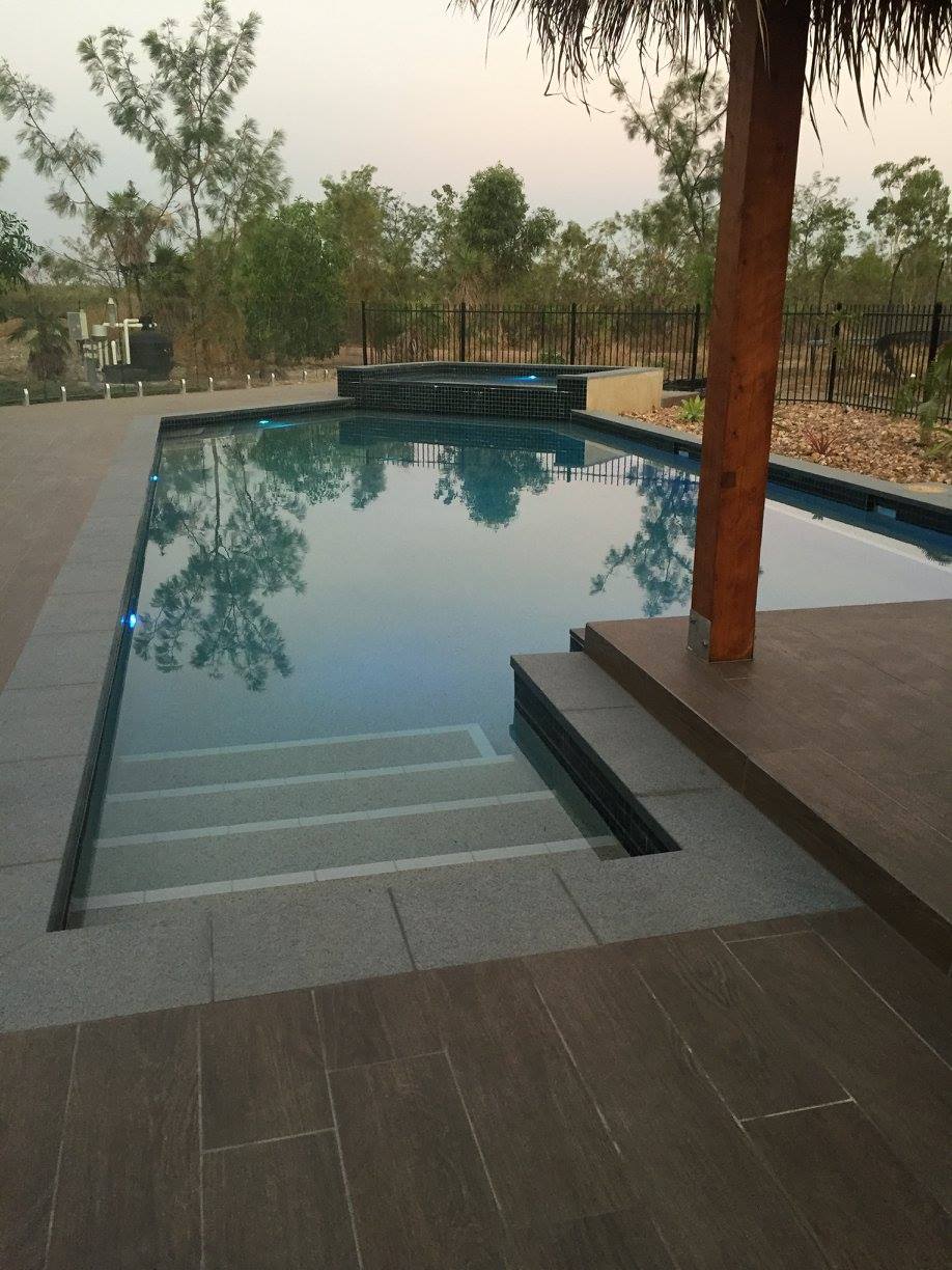 Swimming pool with stair — Custom commercial, residential & equine pools In Darwin, NT