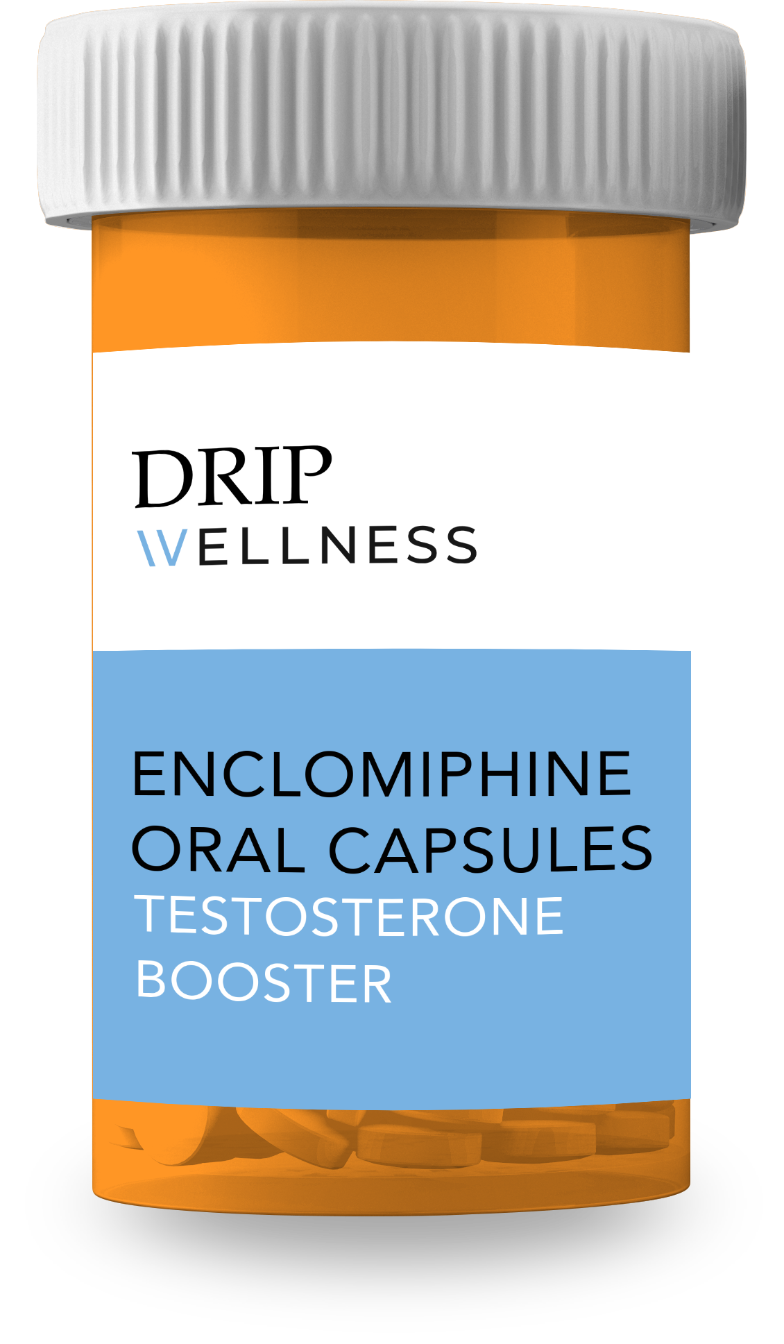 White and orange prescription bottle labeled 