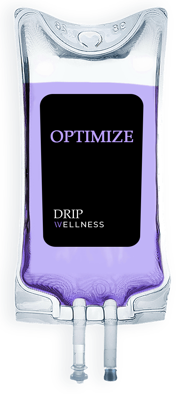 IV bag with lavender fluid; label says 