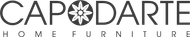 Logo per Capodarte Home Furniture caratterizzato da un'icona stilizzata di un fiore a otto petali che sostituisce la lettera O.