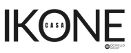 Logo nero su sfondo bianco: "IKONE" con "CASA" all'interno della lettera O e "CICERIELLO GROUP" sotto.