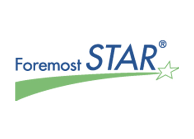 Foremost STAR logo: Blue text with green swoosh and star.