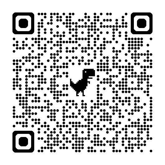 A qr code with a dinosaur on it