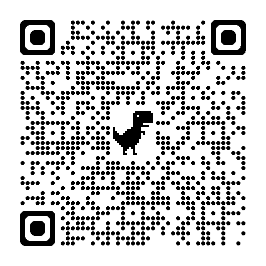 A qr code with a dinosaur on it