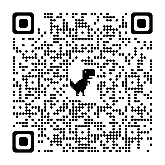 A qr code with a dinosaur on it