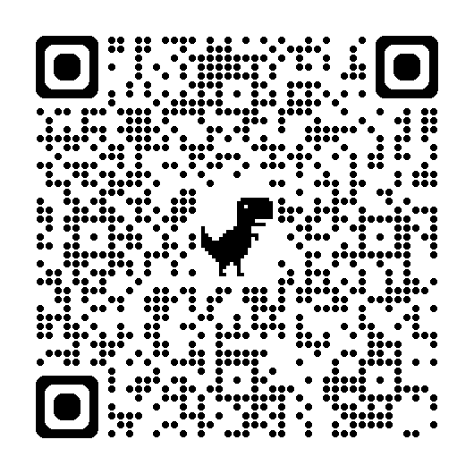 A qr code with a dinosaur on it