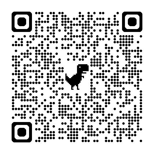 A qr code with a dinosaur on it