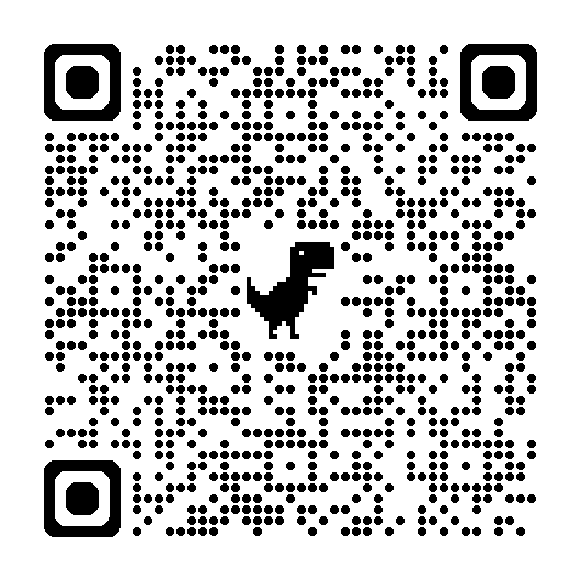 A qr code with a dinosaur on it