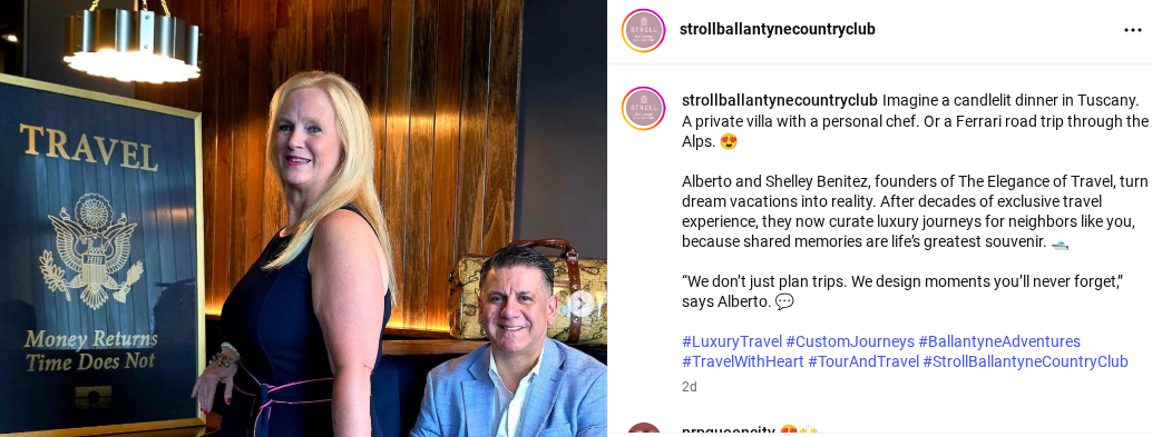 Woman demonstrating therapy, with text