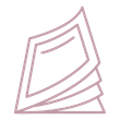 A line drawing of a stack of papers on a white background.
