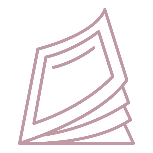 A line drawing of a stack of papers on a white background.