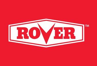 The rover logo is on a red background.