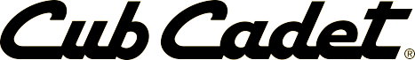 A black and white logo for cub cadet on a white background